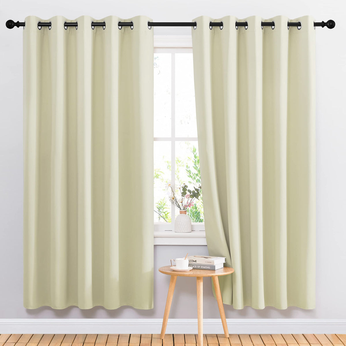 Nicetown Room Darkening Curtains Panels For Bedroom - Energy Saving Thermal Insulated Solid Ring Top Light Blocking Window Drape