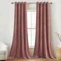 Ryb Home Mauve Velvet Curtains 2 Panels Set, Privacy Room Darkening Curtains & Drapes Thermal Insulated Window Treatmernt Luxury
