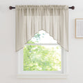 RYB HOME Window Topper Curtains - Linen Textured Semi Sheer Curtains Privacy Rod Pocket Curtain Valances Tiers Set Light Filter 