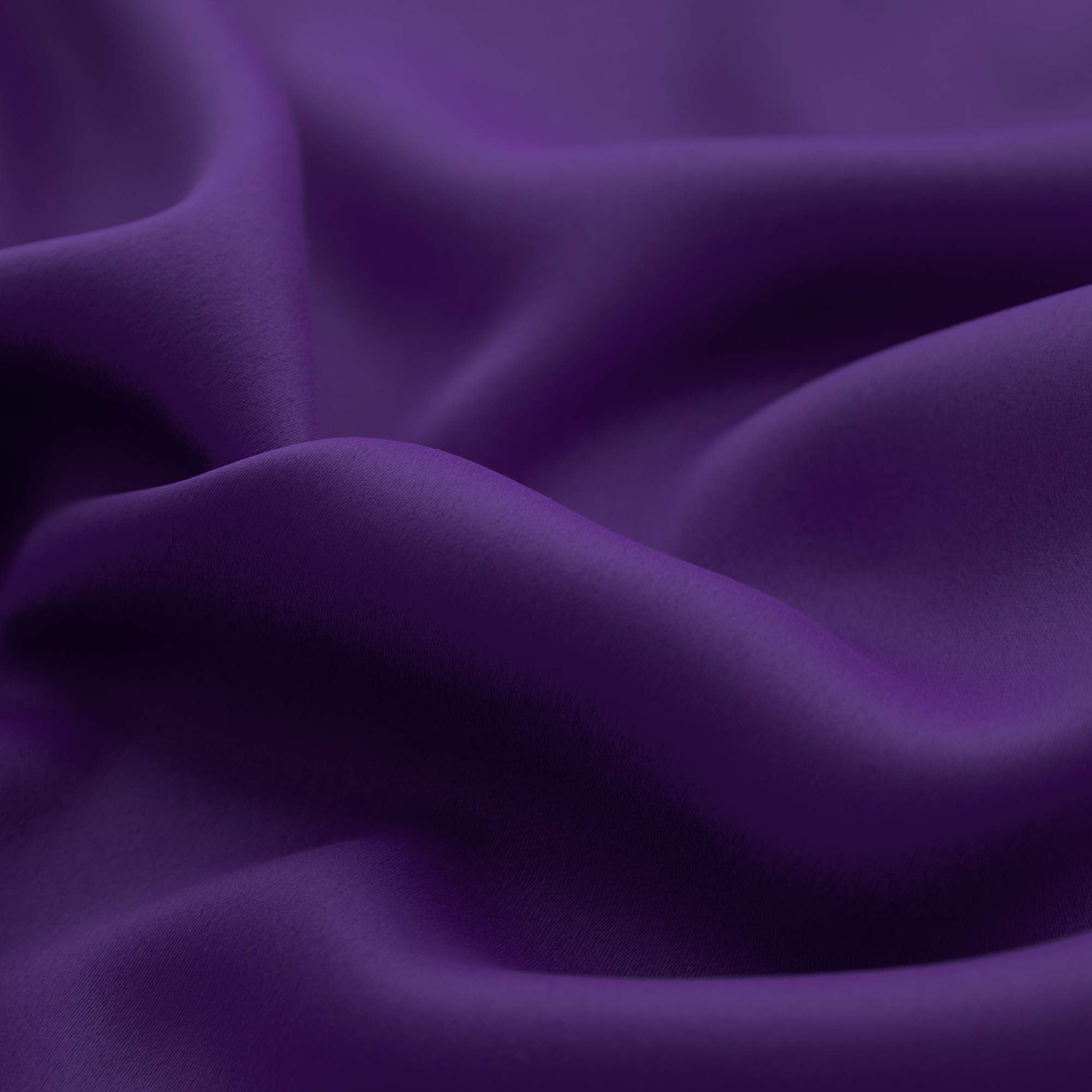 Mrs.Naturall Royal Purple Valance Curtains, 36"W x 16"L, Triple Weaved Textured Microfiber, Pack of 2, Blackout Fabric