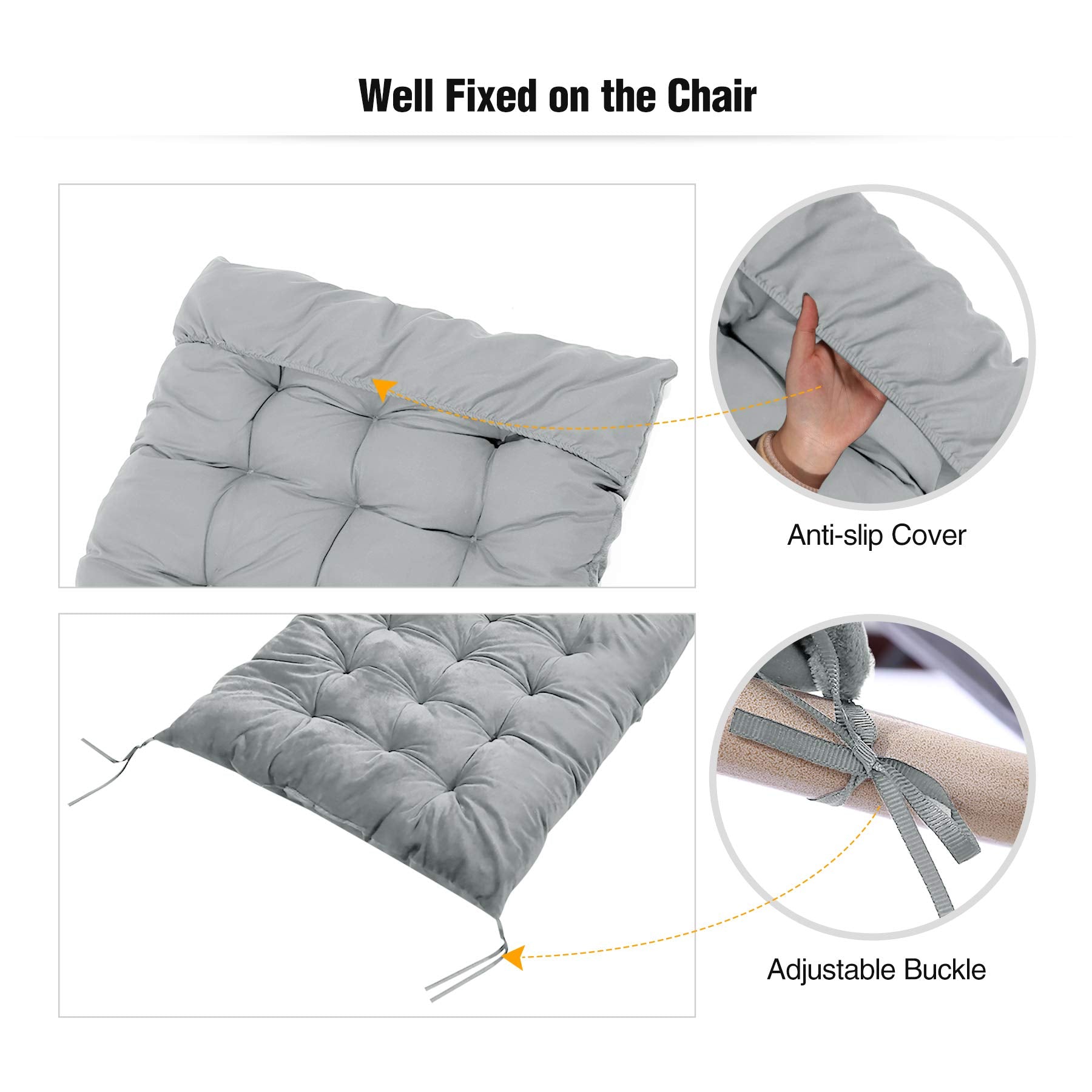 Redcamp 21' Wider Chaise Lounge Chair Cushion For Patio Furniture, Thicker Soft Comfortable Zero Gravity Chair Pad For Outdoor