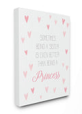 The Kids Room By Stupell Being A Sister is Better Than Being A Princess with Hearts Canvas Wall Art, 16 x 20, Proudly Made in US