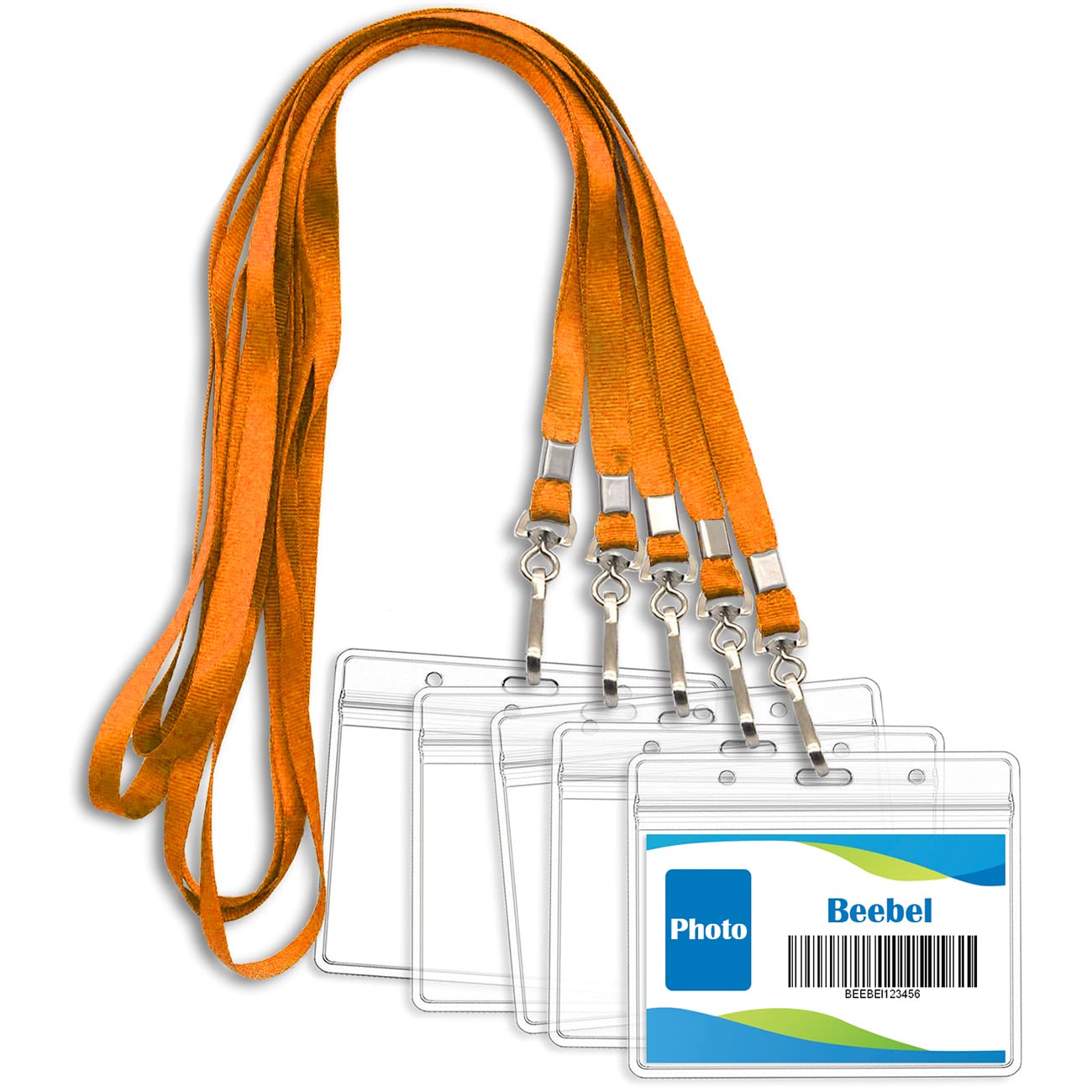 Id Badge Holder Lanyards With Waterproof Card Bulk Lanyard Name Tag (Orange)