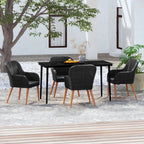 vidaXL Patio Dining Set 5 Piece, Outdoor Dining Set for 4, Table and Chair with Cushions, Dining Chair for Garden Backyard Balcony, Black