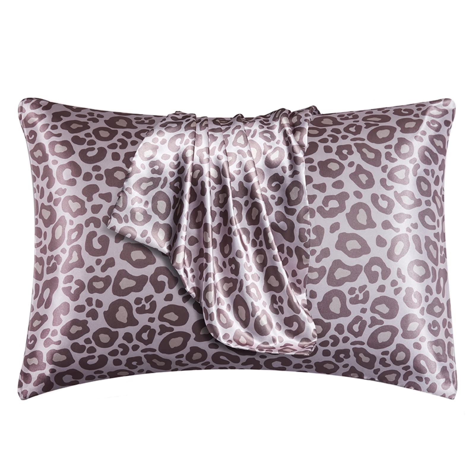 Lcbd Silky Satin Toddler Pillowcases Pack Of 2, 13X18 Inches Pink Leopard Travel Pillowcases With Envelope Closure, Small Kids P