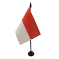 Monaco Table Flag 4' X 6' - Mon  Gasque - Monacans Desk Flag 15 X 10 Cm - Black Plastic Stick And Base - Az Flag