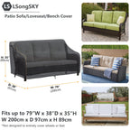 Lsongsky Patio 3-Seater Sofa Cover,Outdoor Couch Cover Fits Up To 79W X 38D X 35H Inches,100% Waterproof Heavy Duty Patio Furniture Covers,Black