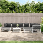 vidaXL 10 Piece Patio Lounge Set - Steel Frame, Comfortable Woven Fabric Sofas with Thick Padded Cushions, Modular Design, Easy-to-Maintain, Suit for Garden and Outdoor Use