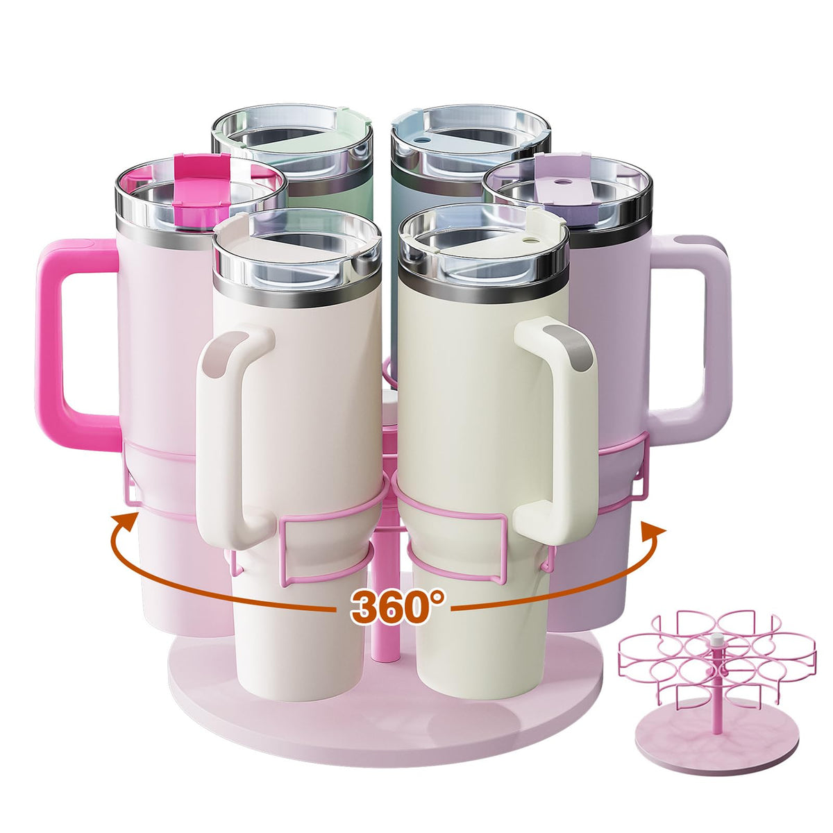 Kssiaz Water Bottle Organizer For Stanley 40 Oz, Rotating Stanley Cup Organizer Holder, Tumbler Organizer Holder, Stanley Cup Ac