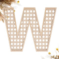 Wooden Rattan Letters 8 inch Wood Letters W for Wall Decor Crafts Boho Nursery Decor for Baby Shower Wedding Bedroom Name Signs 