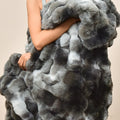 Phf Luxury Faux Rabbit Fur Throw Blanket, Ultra Soft Fluffy Plush Cozy Warm Bubble Blanket For Bed, Couch, Sofa Decorative, Thic