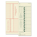 Tops 1257 Time Card For Acroprint/Simplex, Weekly, Two-Sided, 3 1/2 X 9 (Box Of 500)