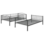 Coaster Home Furnishings Anson Contemporary Metal Twin Over Twin Size Bunk Bed Frame with Ladder and Guardrails Fully Slatted Mattress Ready Foundation Gunmetal 400739T