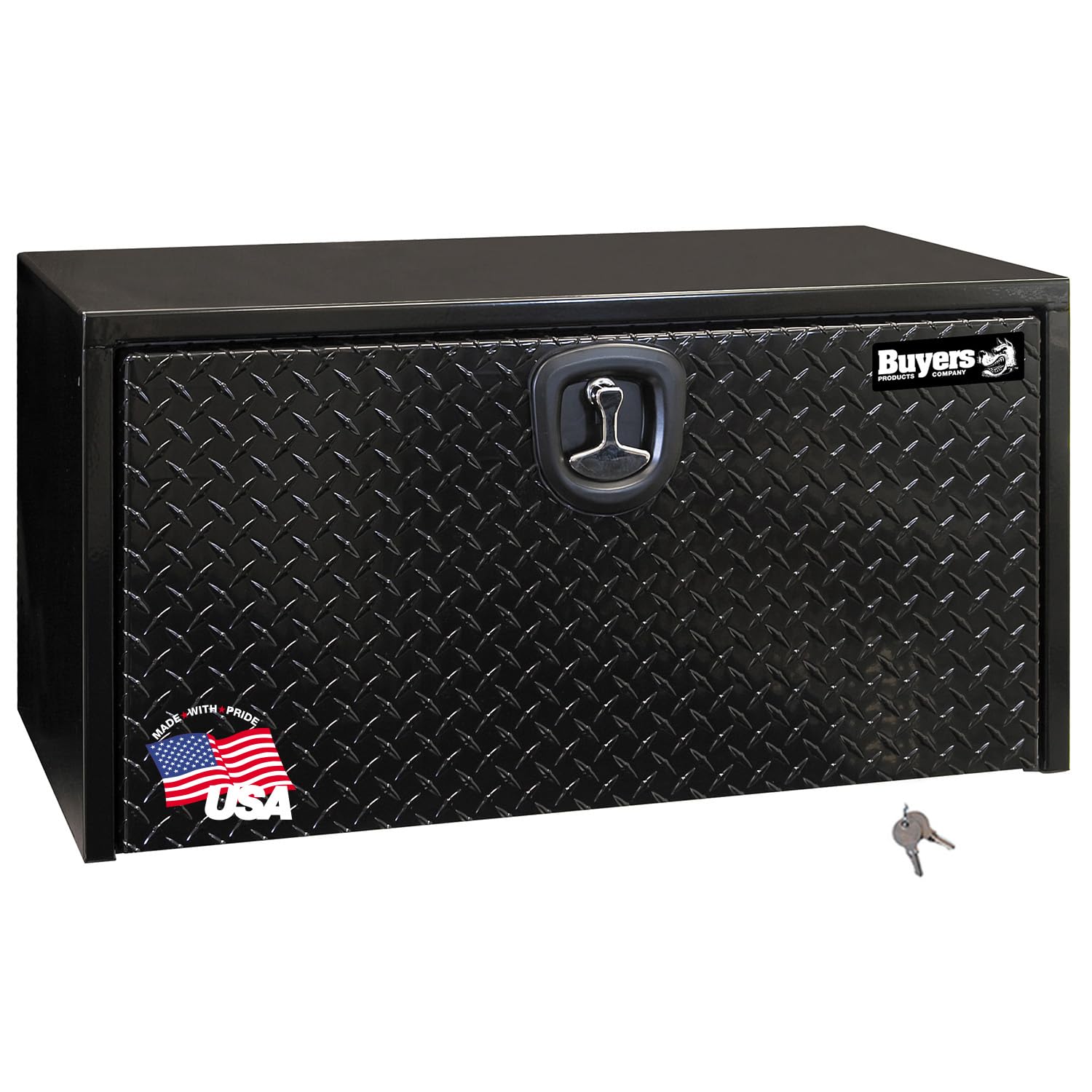 Buyers Products 1702505 Black Steel Underbody Truck Box With Aluminum Diamond Tread Door, 18 x 18 x 36 Inch, Made in USA, Profes