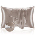 Bedelite Satin Pillowcase With Zipper 2 Pack, Rose Taupe Pillow Cases Standard Size, Super Soft And Cooling Similar To Silk Pill