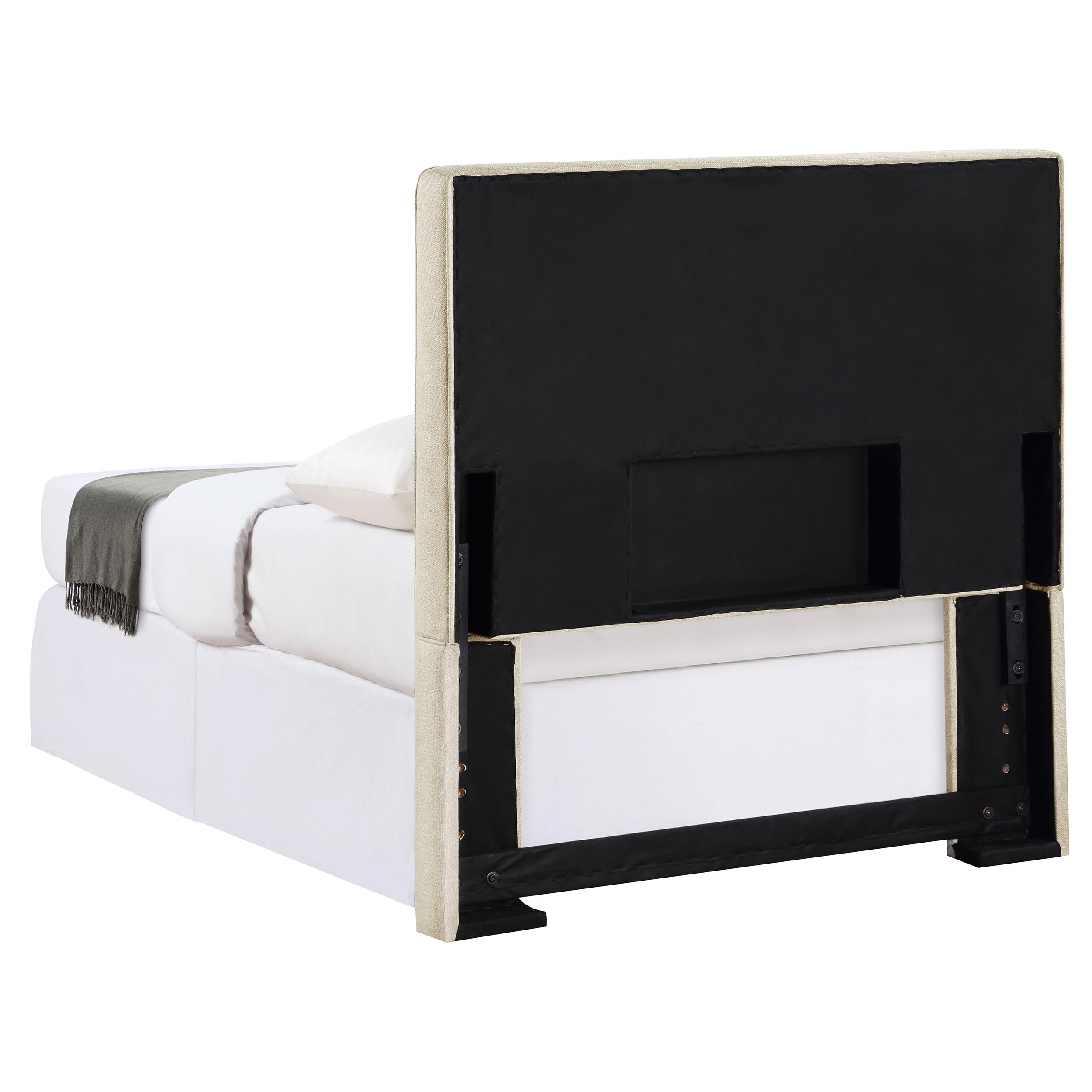 Coaster Home Furnishings Kosmo Transitional 46-inch Fabric Upholstered Panel Headboard for Bedroom Twin Size Sand 315993T