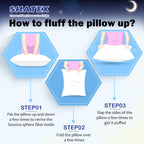 Shatex Medium Firm Pillow, King Size 34 X 20 Inch, Adjustable Pillow For Neck Pain Relief,Back Pillow Provide Strong Support For