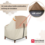 Porch Shield Patio Stackable Chair Covers - Waterproof Outdoor Stack Of Chair Cover - 27W X 33D X 46H Inch, Light Tan & Khaki