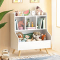 Curipeer Kids Bookshelf and Toy Storage, 3-Tier Wooden Open Bookcase, Baby Book and Toy Storage Display Organizer with Spacious 