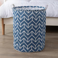 HOKIPO Cotton Folding Laundry Basket For Clothes, Round Collapsible Storage Basket  Large 43 Ltr (NEW2827) DIAMOND