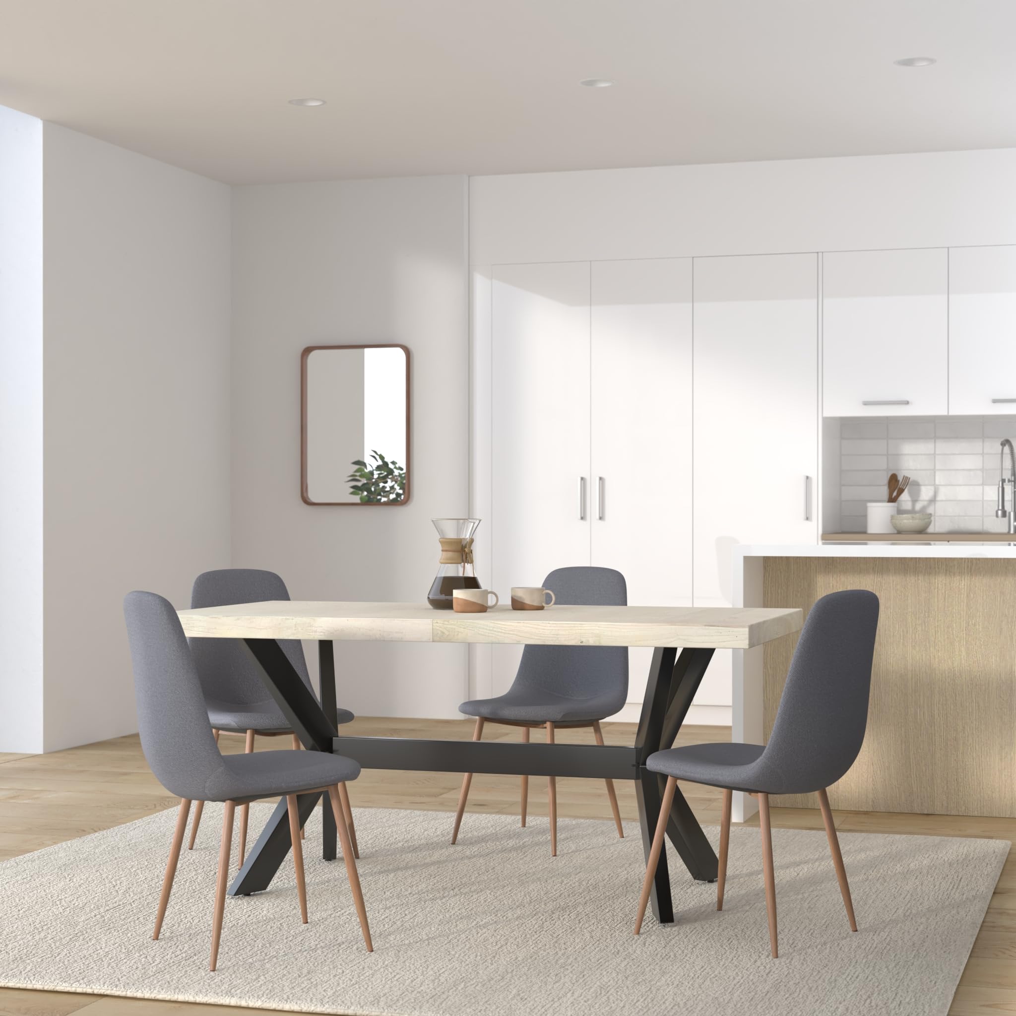 vidaXL Solid Mango Wood Dining Table Kitchen Dinner Dining Room Home Office Indoor Furniture Meal Restaurant Table Side End Stand 63&quot;