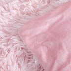 Chovy Faux Fur Plush Light Pink Comforter Sets Full/Queen - Ultra Soft Shaggy Flannel Velvet Fluffy Fuzzy 3Pc Bedding Set (Comfo