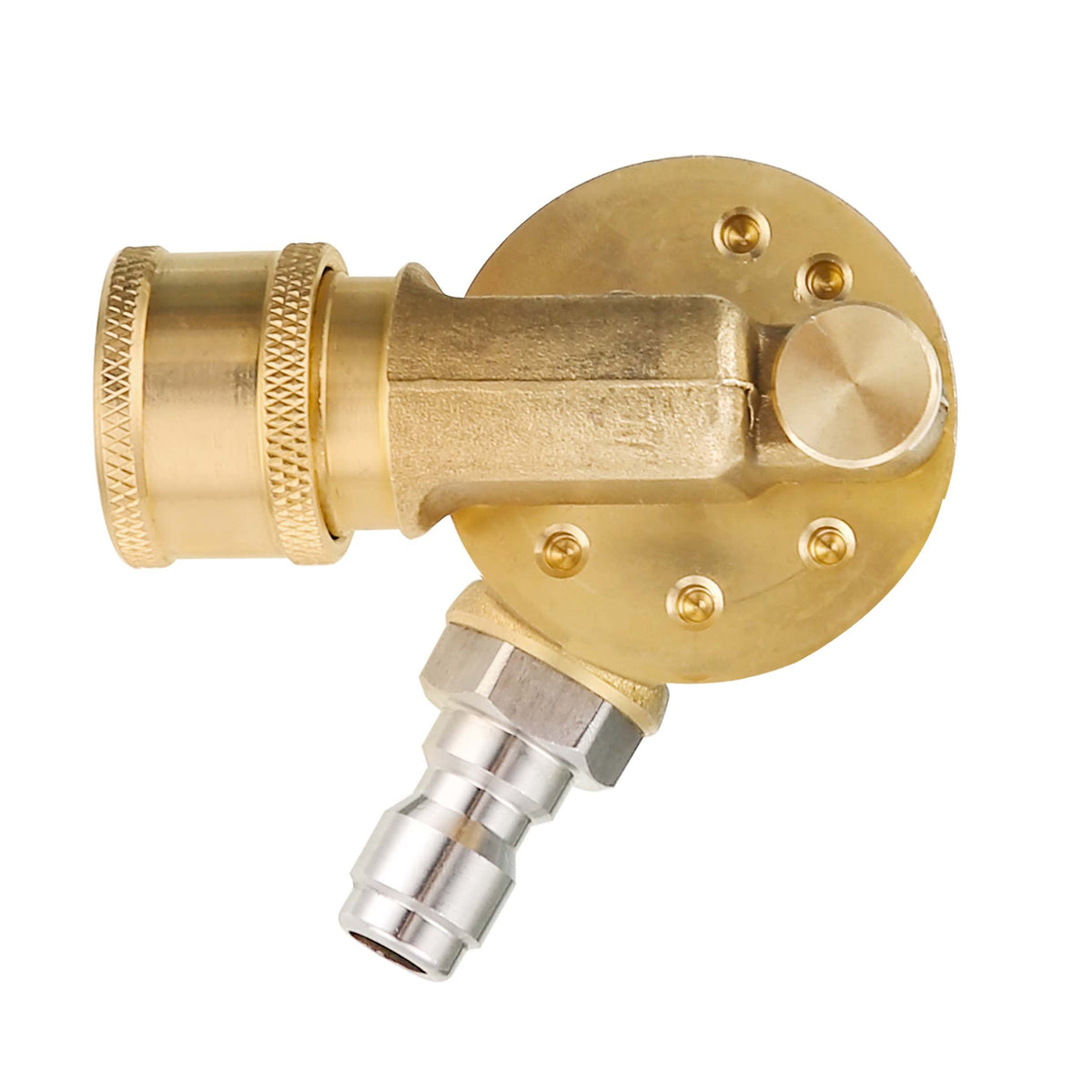 M Mingle Gutter Cleaner Attachment, Pivoting Coupler For Pressure Washer Nozzle, 240 Degree Rotation, 1/4 Inch Quick Connect, 45