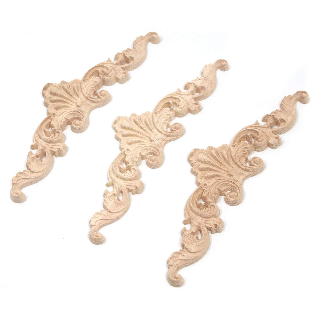 T Tulead Wood Carved Onlay Appliques Door Cabinet Decorative Appliques Corner Frame Decor Decal Pack of 3