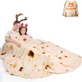 Mermaker Burritos Tortilla Throw Blanket 2.0 Double Sided 71 Inches For Adult And Kids, Giant Funny Realistic Food Blankets, 285