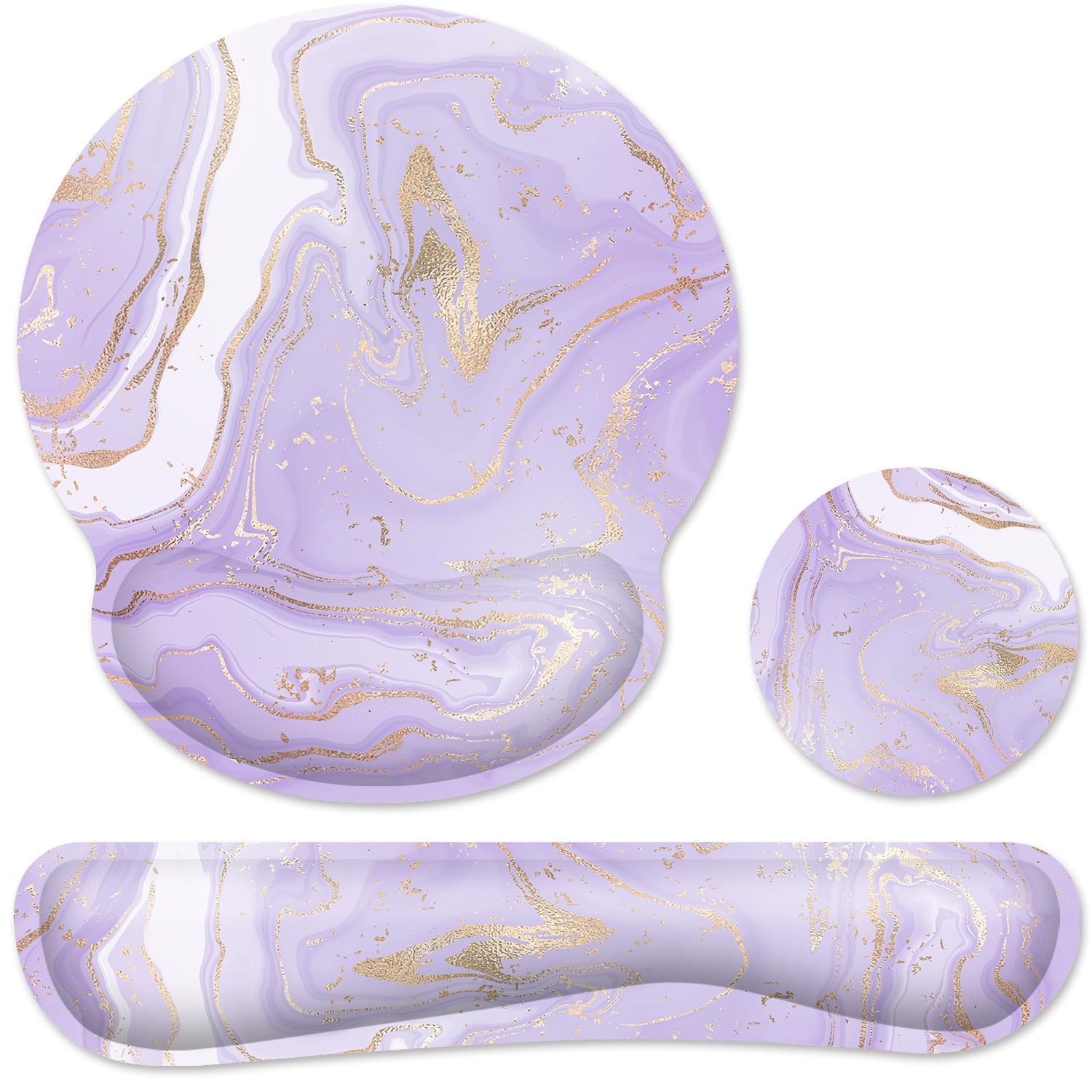 Ergonomic Mouse Pad With Wrist Rest And Keyboard Wrist Rest, Memory Foam Wrist Rest For Computer Keyboard, Easy Typing, Pain Rel