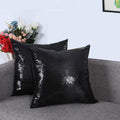 Eternal Beauty Set Of 2 Sequin Decorative Pillow Cover Black Throw Pillow Covers For Couch Sofa Throw Pillows 18 X 18 Inches