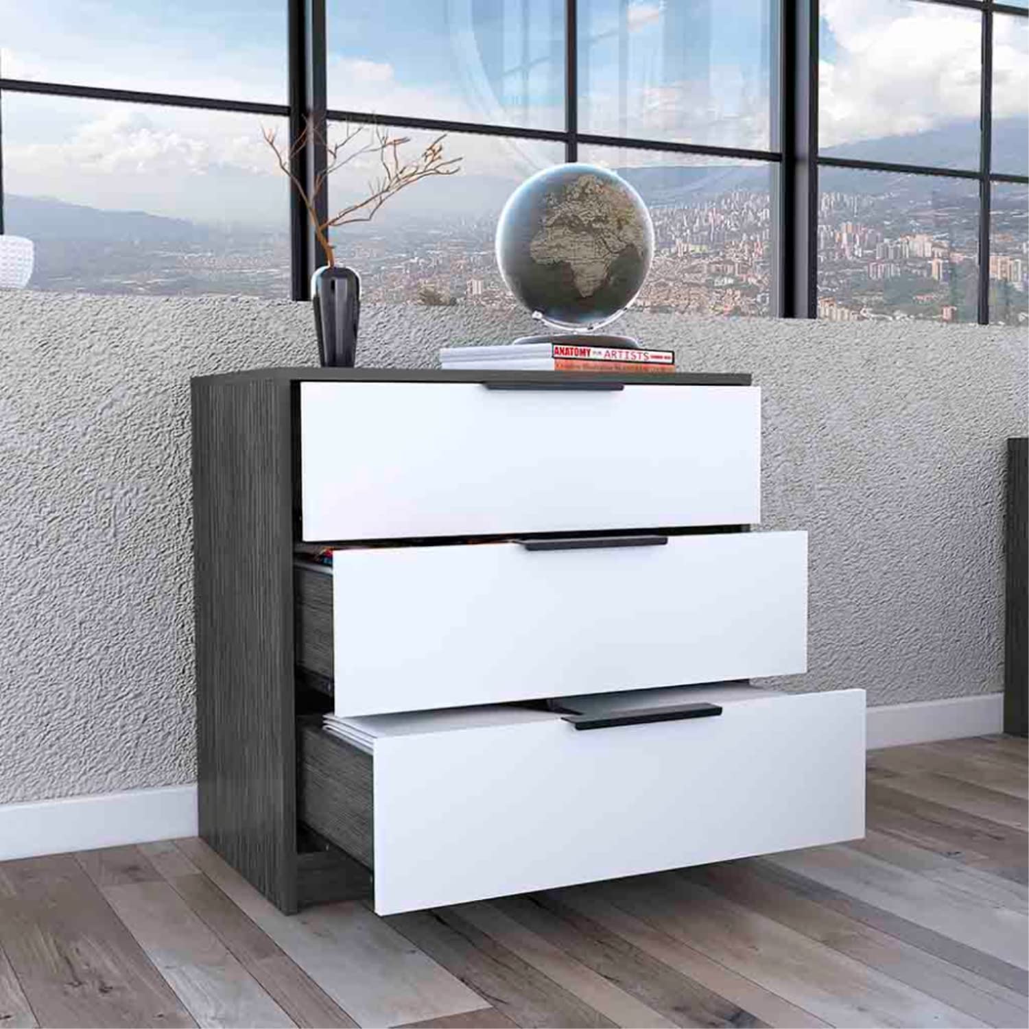 Egeo 3 Drawer Dresser Grey Oak