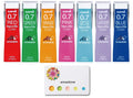 Uni Nanodia Color Mechanical Pencil Leads, 0.7Mm, 7 Color(Lavender/Blue/Orange/Pink/Red/Mint Blue/Green), 7-Pack/Total 140 Leads