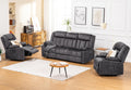 COMHOMA Manual Recliner Chair Set,Fabric Reclining Sofa Chair with Cup Holders, Upholstered Recliner with Side Pockets Suitable 