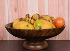 Edhas Mango Wood Decorative Wooden Bowl Hand Carved Home Decor For Dining Table Center, Living Room, Kitchen D  Cor (12' X 12'