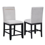 Steve Silver Furniture Yves 8pc Counter Dining Table Set, 77-95" Table w/ 18" Leaf, 6 Yves Counter Chairs and Yves Server, Dining Room, Contemporary Design, 77" L x 40" W x 36" H, Gray, Black