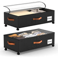 Eastherry Under Bed Storage Containers with Wheels, 9.5 inches Higher Underbed Shoes Blankets Clothes Toy Storage Drawers for Co