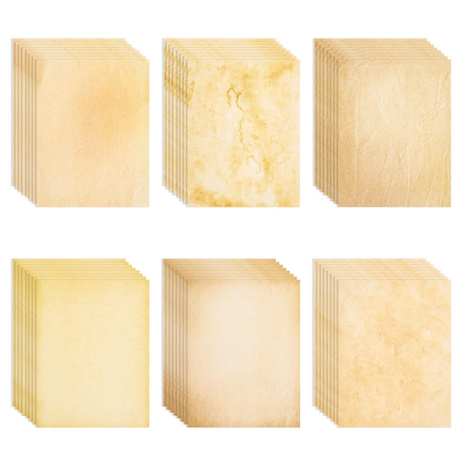 48 Sheet Vintage Style Aged Antique Paper, 8.5X11 Inch Antique Old Fashion Vintage Scrapbook Papers For Writing Letters, Scrapbo