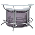 Coaster Home Furnishings Dallas 2-Shelf Curved Home Bar Silver and Frosted Glass (Set of 3)