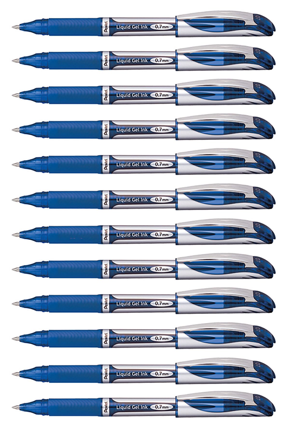 Pentel Energel Gel Ink Pen, Medium Point, Metal Tip, Blue Ink, Box Of 12 (Bl57-C)