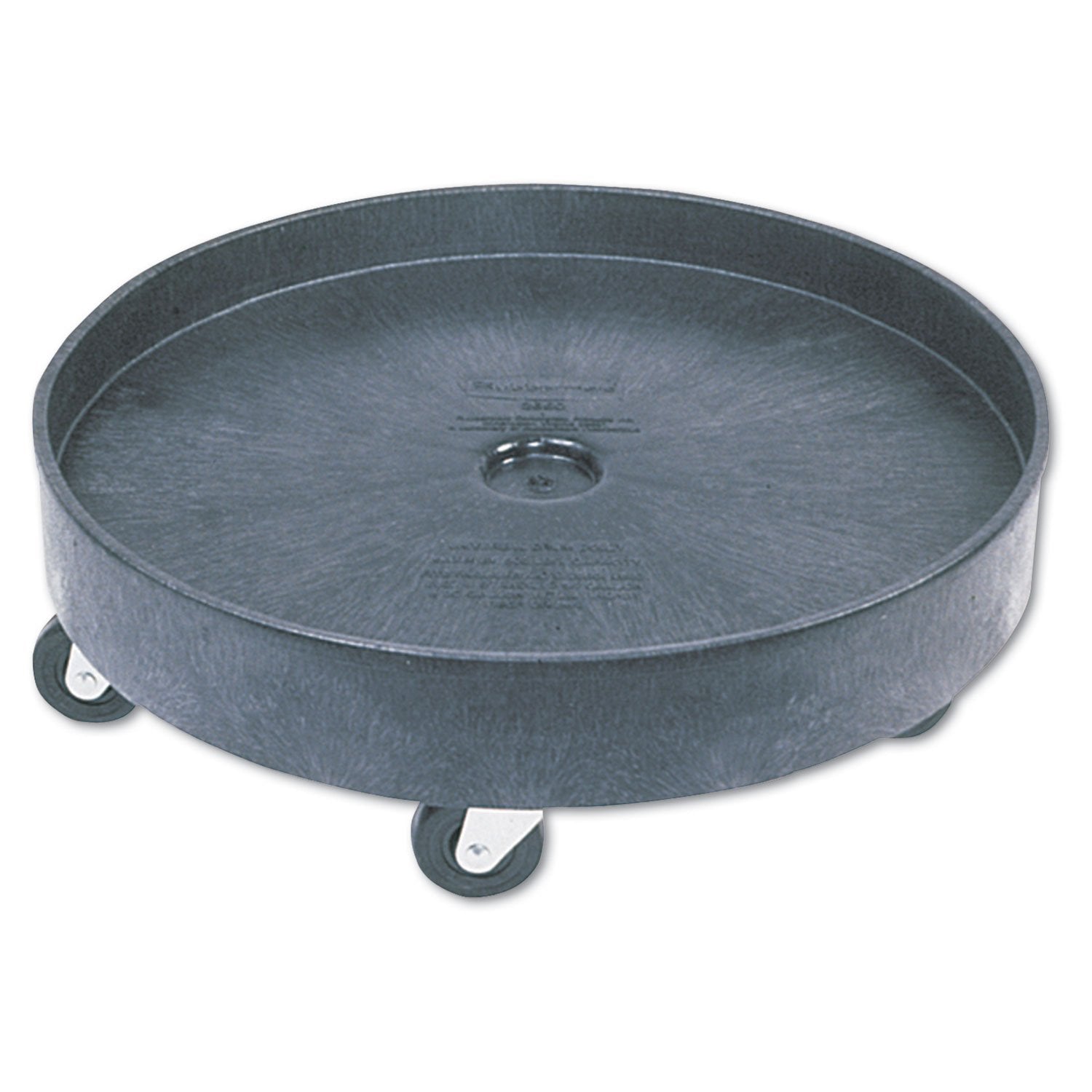 Rubbermaid Commercial Products Universal Drum Dolly for 55-Gallon Round Container, 500-Pound Capacity, Black, Heavy Duty Plastic