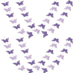 ADLKGG Butterfly Hanging Garland 3D Paper Bunting Banner Party Decorations Wedding Baby Shower Home Decor Purple 4 Pack, 110 inc