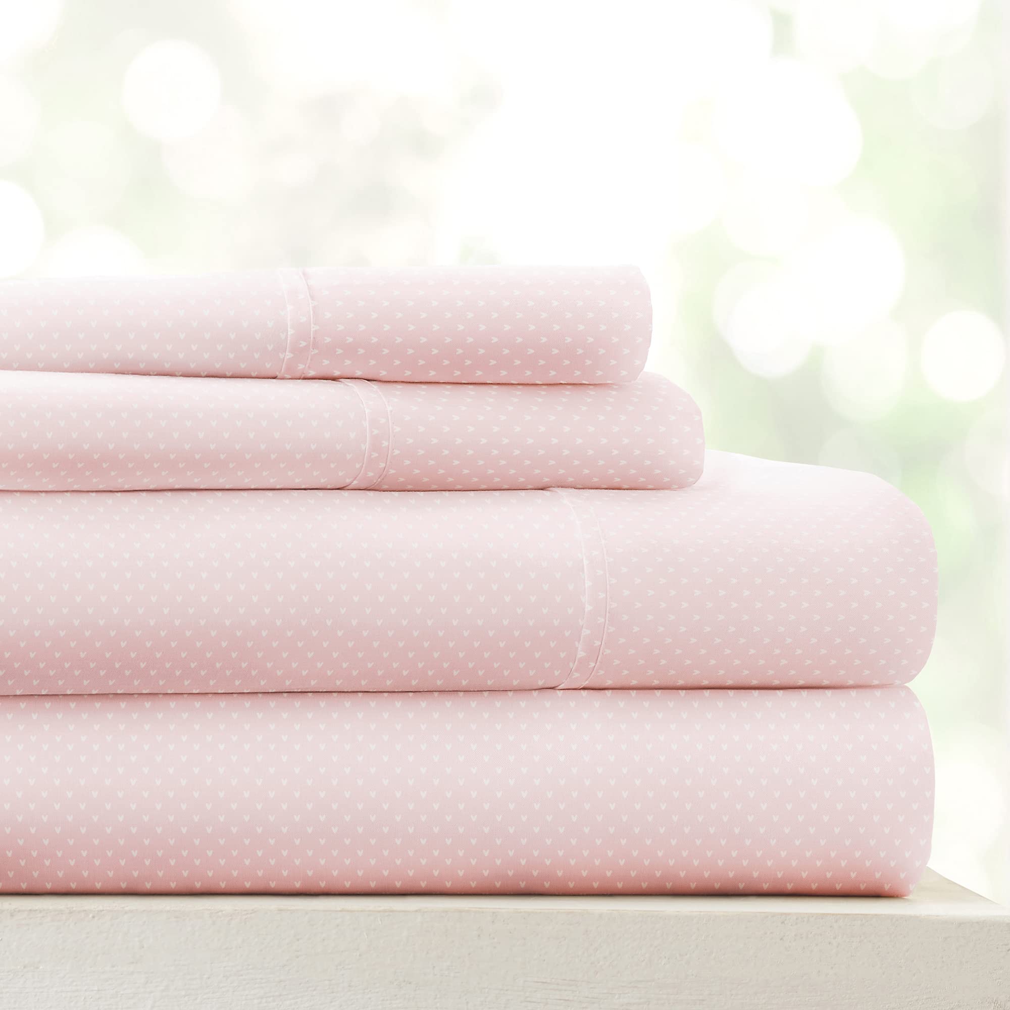 Linen Market 4 Piece King Bedding Sheet Set (Pink Hearts) - Sleep Better Than Ever With These Ultra-Soft & Cooling Bed Sheets Fo