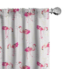Ambesonne Flamingo Curtains, Repetitive Pattern of Hand Painted Tropic Birds and Spots, Window Treatments 2 Panel Set for Living