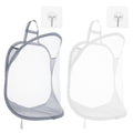 Ouligay 2Pcs Hanging Laundry Hamper Bag, Mesh Hanging Laundry Basket, Foldable SpaceSaving Laundry Organizer, Grey & White, Pol