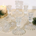 Simeitol Glass Candle Holder Set of 6, Clear Candlestick Holder & Taper Candle Holder for Wedding Table Centerpieces, Valentines