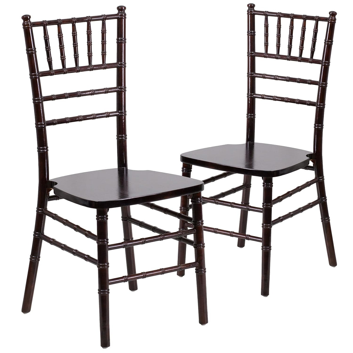 Flash Furniture 2 Pack Hercules Series Walnut Wood Chiavari Chair