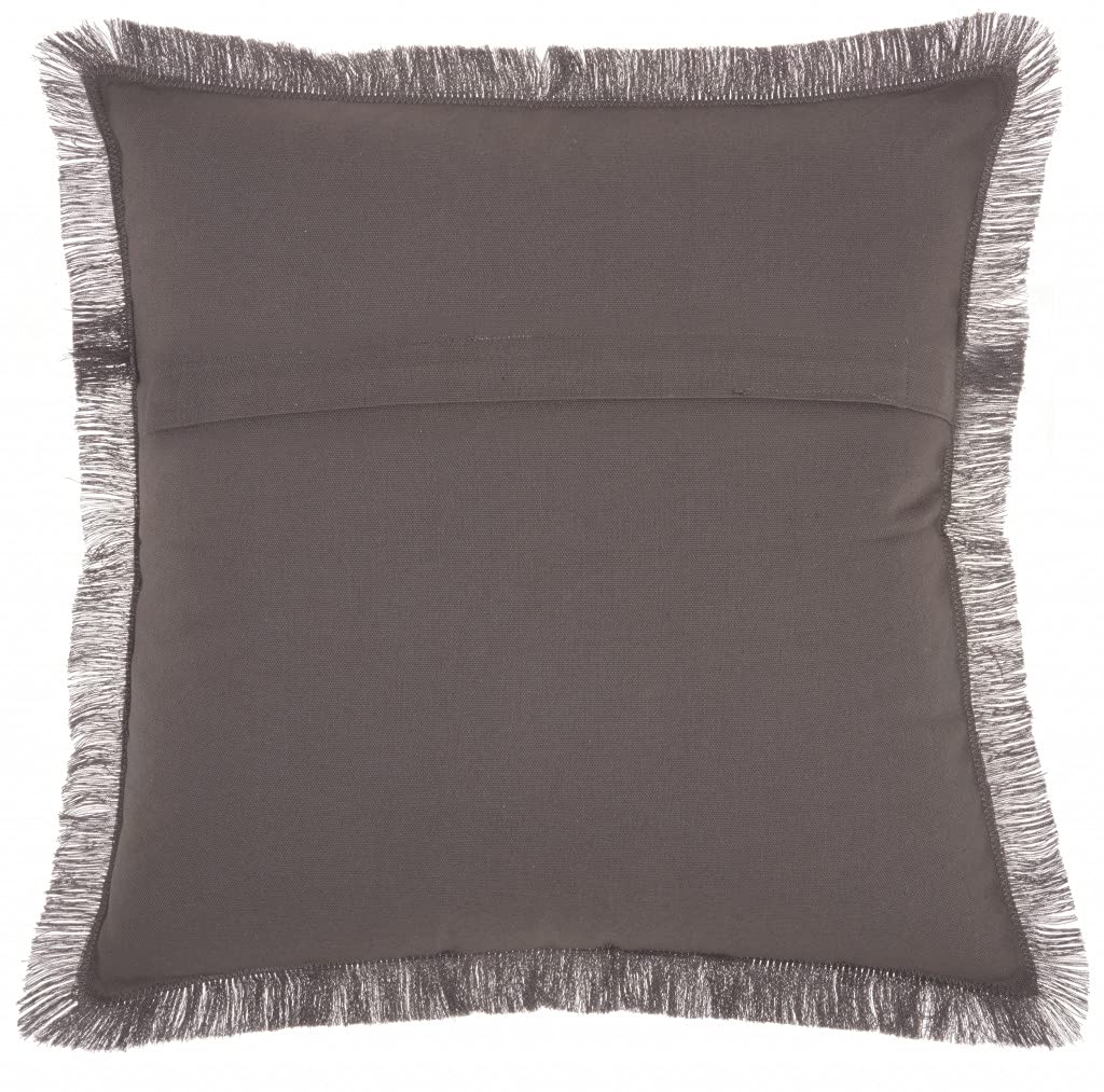HomeRoots 100% Cotton Solid Charcoal Contemporary Throw Pillow