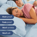 Extra Deep Pocket Cal King Sheets - 4 Piece Breathable & Cooling Bed Sheets - Hotel Luxury Bed Sheet Set - Soft, Wrinkle Free & Comfy - Easily Fits Extra Deep Mattresses - Deep Pocket Sky Blue Sheets