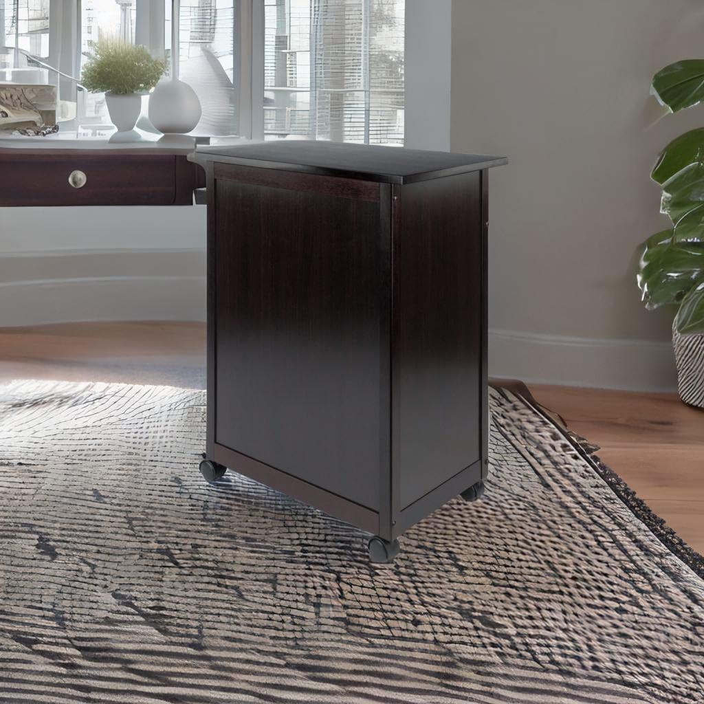 Ergode Wood Savannah Utility Kitchen Cart - Stylish & Functional, Espresso Finish, Spacious Drawer, Enclosed Cabinet, Rolling Casters, Ideal for Small Spaces - 26.89' W x 17.72' D x 34.02' H